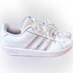 Women’s Adidas Grand Court Tennis Shoes White/Pink Size 11